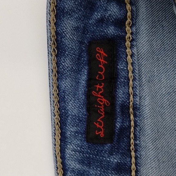 Earl Jeans denim jeans straight cuffed size 8 light to medium wash stretch - Picture 9 of 13